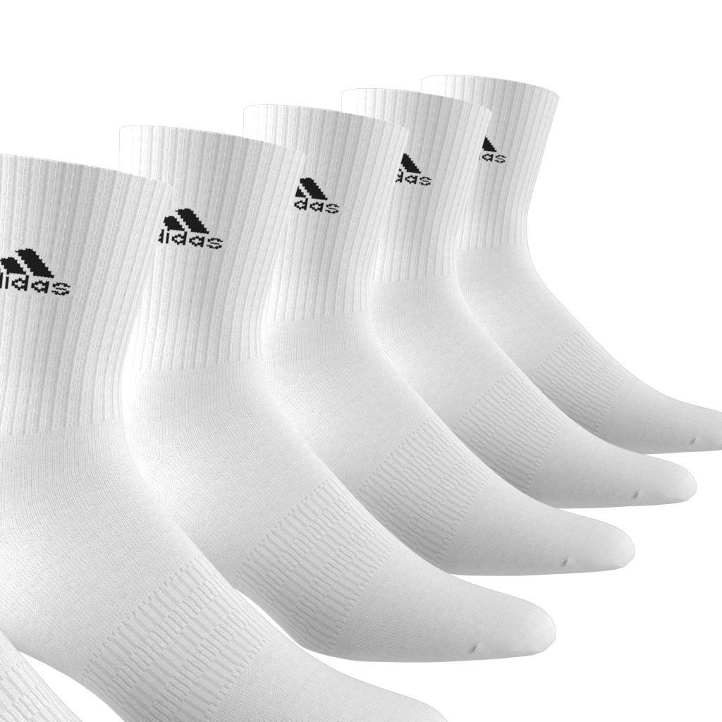 Unisex Cushioned Sportswear Crew Socks 6 Pairs, White, A701_ONE, large image number 3