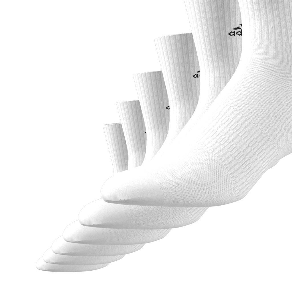 Unisex Cushioned Sportswear Crew Socks 6 Pairs, White, A701_ONE, large image number 4