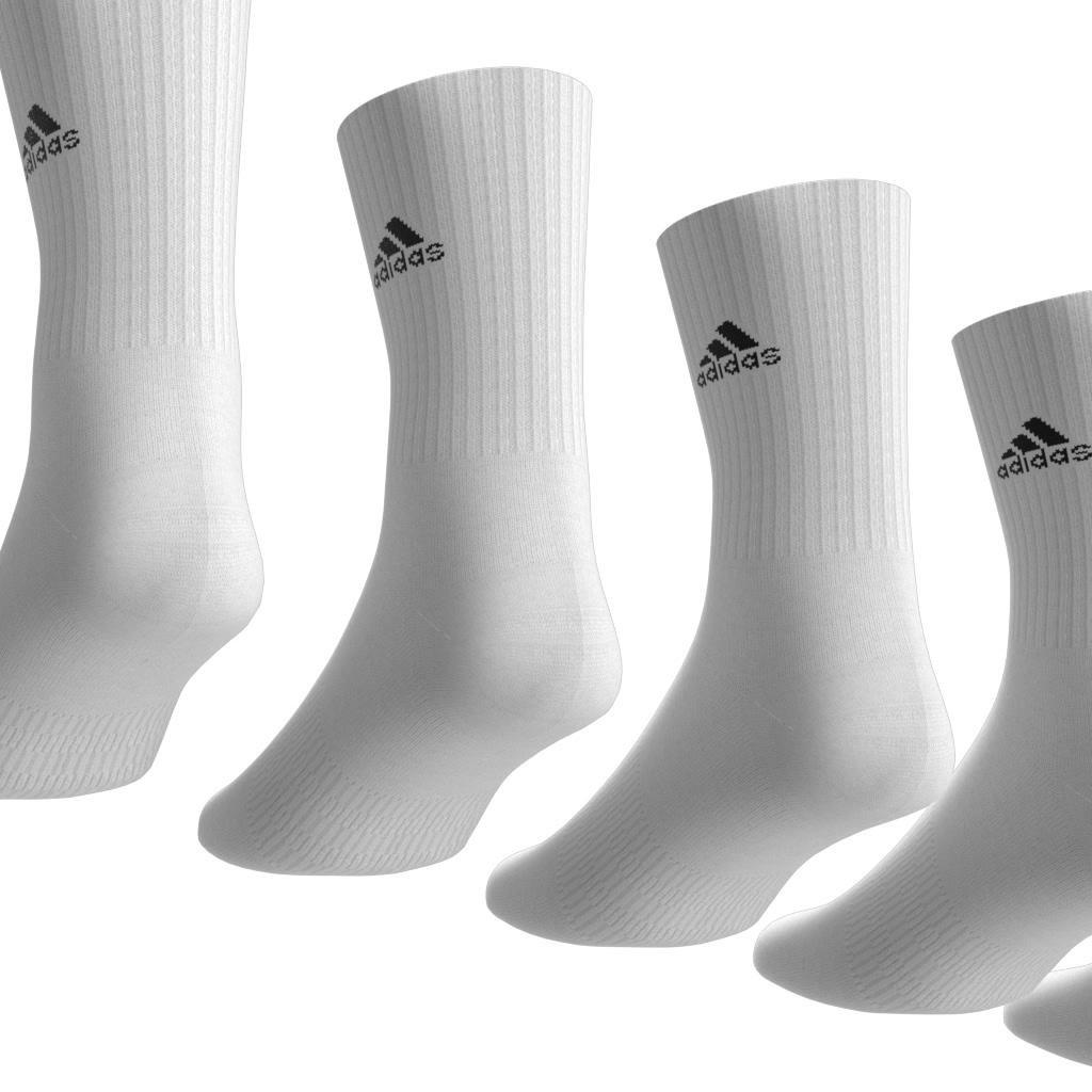 Unisex Cushioned Sportswear Crew Socks 6 Pairs, White, , large image number 5