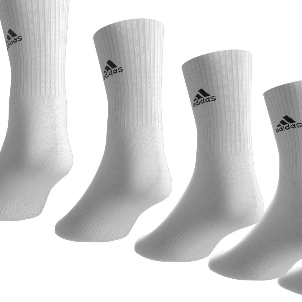 Unisex Cushioned Sportswear Crew Socks 6 Pairs, White, A701_ONE, large image number 5