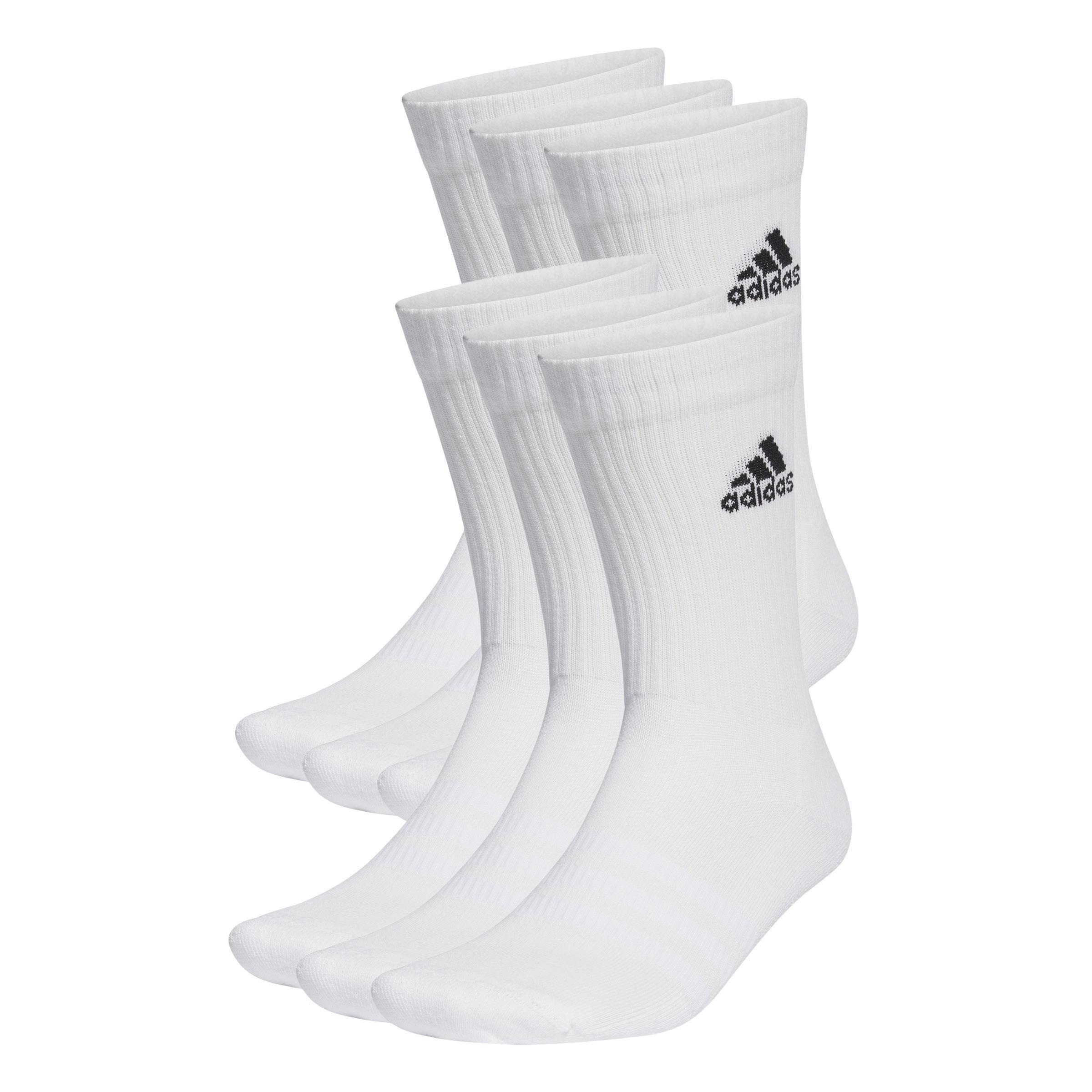 Unisex Cushioned Sportswear Crew Socks 6 Pairs, White, A701_ONE, large image number 7