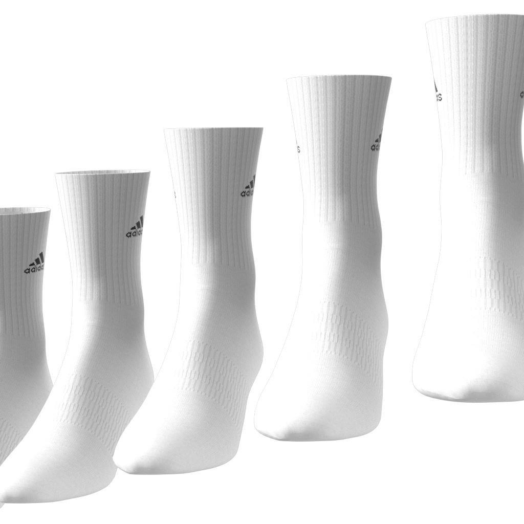 Unisex Cushioned Sportswear Crew Socks 6 Pairs, White, A701_ONE, large image number 8