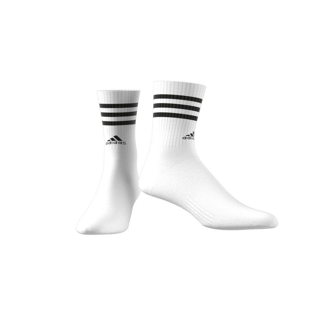 Unisex 3-Stripes Cushioned Sportswear Crew Socks, White, , large image number 0