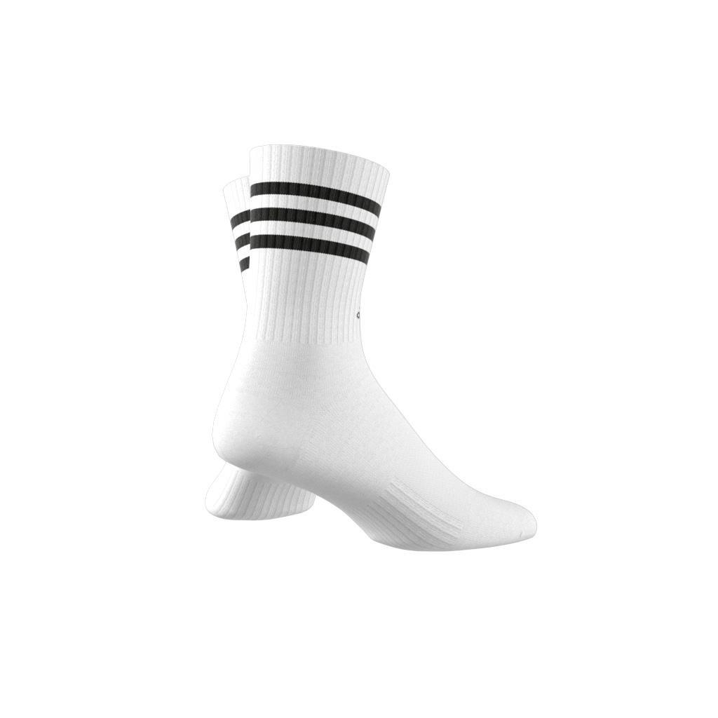 Unisex 3-Stripes Cushioned Sportswear Crew Socks, White, , large image number 2