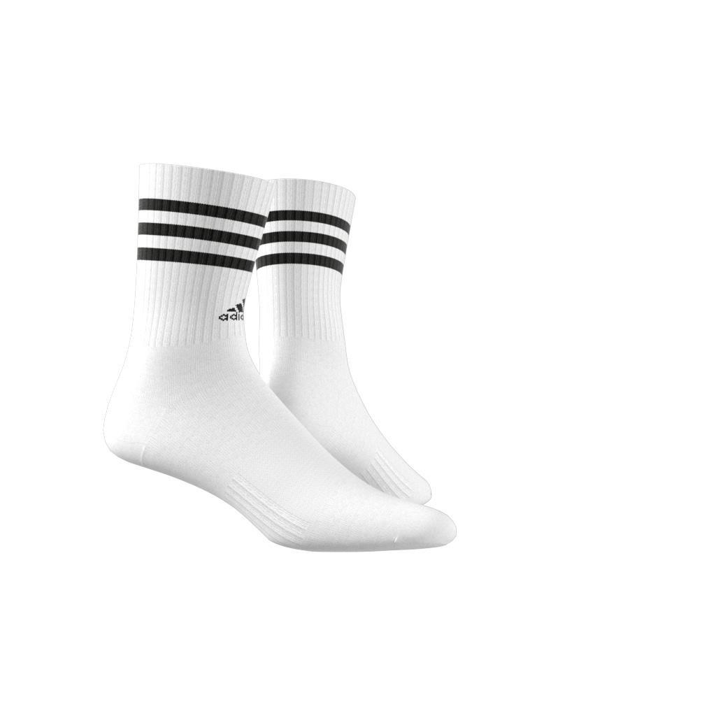 Unisex 3-Stripes Cushioned Sportswear Crew Socks, White, , large image number 5