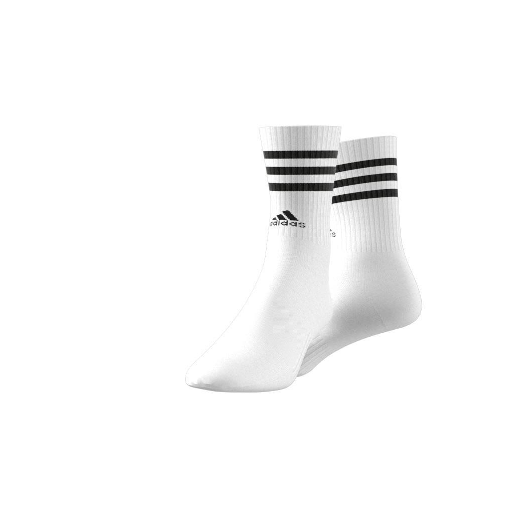 Unisex 3-Stripes Cushioned Sportswear Crew Socks, White, , large image number 6