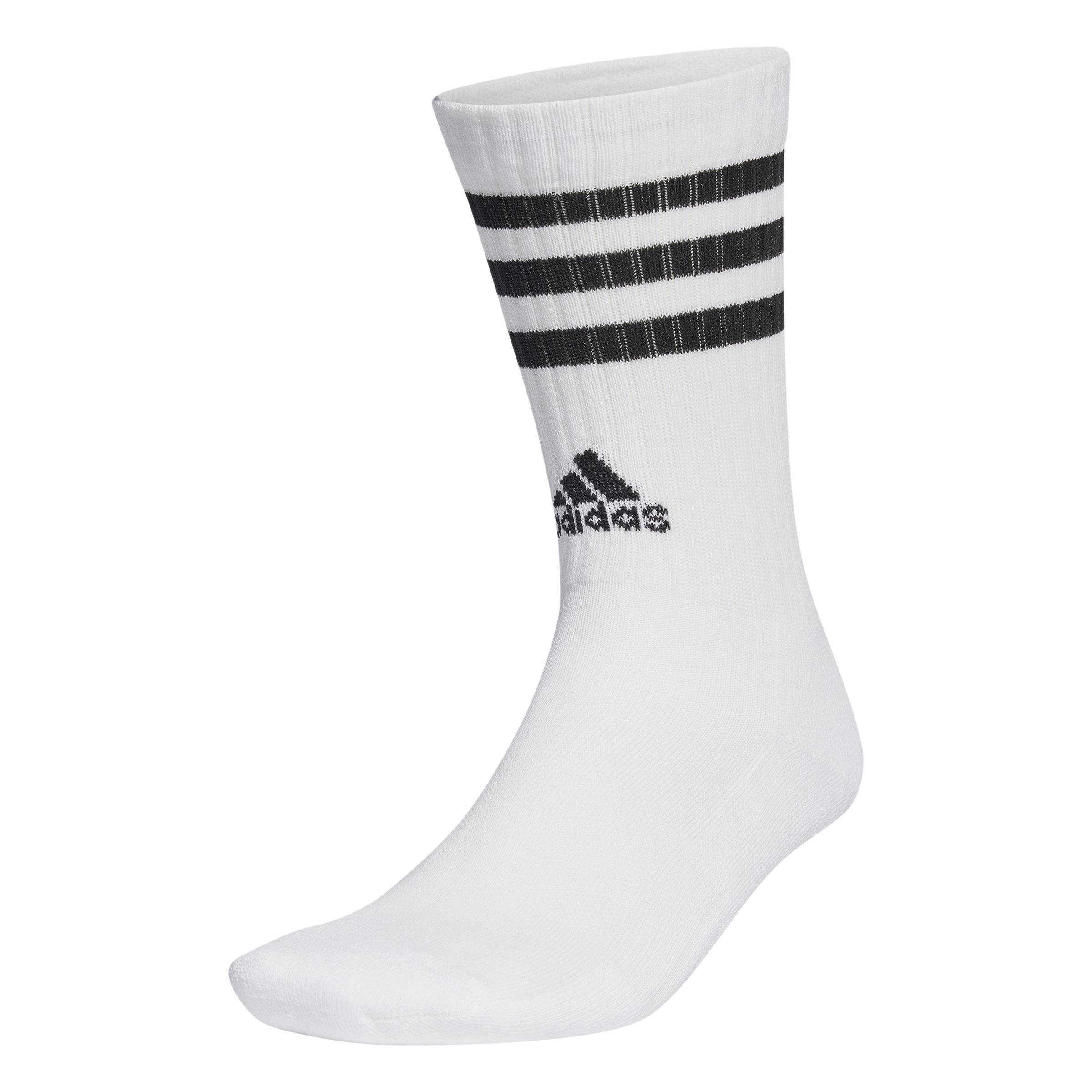 Unisex 3-Stripes Cushioned Sportswear Crew Socks, White, , large image number 7