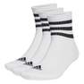 Unisex 3-Stripes Cushioned Sportswear Mid-Cut Socks 3 Pairs, White, A701_ONE, thumbnail image number 0