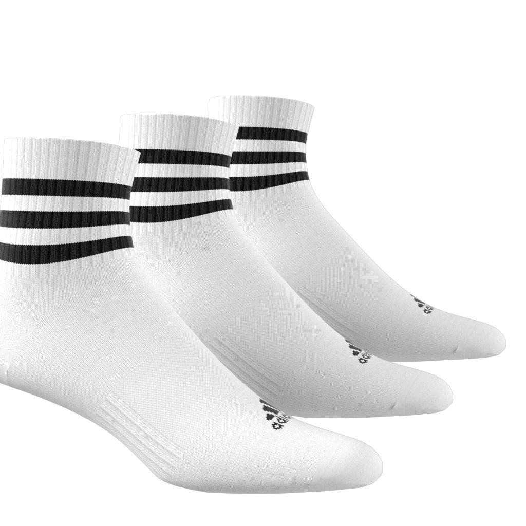 Unisex 3-Stripes Cushioned Sportswear Mid-Cut Socks 3 Pairs, White, A701_ONE, large image number 6