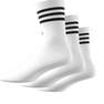 Unisex 3-Stripes Cushioned Crew Socks 3 Pairs, White, A701_ONE, thumbnail image number 2