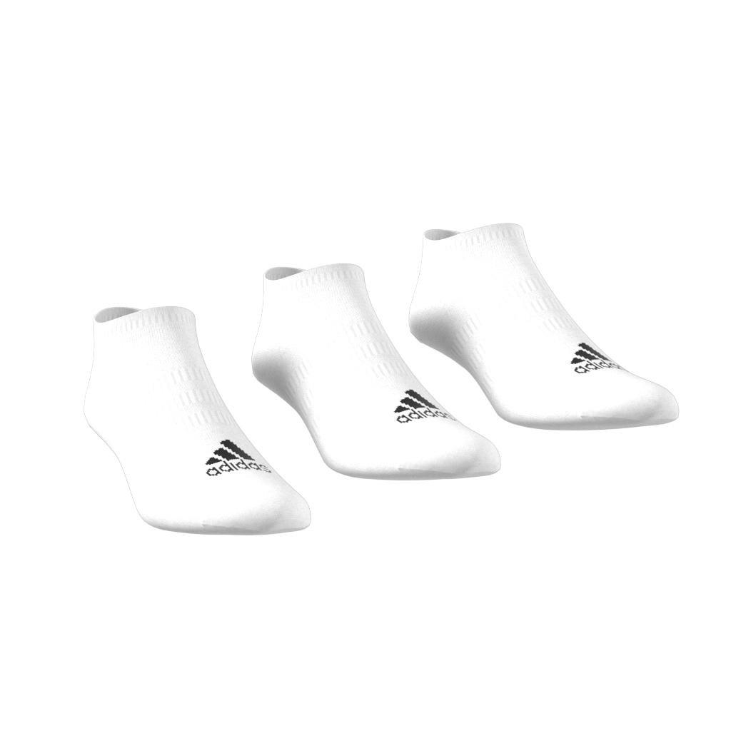 Unisex Thin and Light No-Show Socks 3 Pairs, White, , large image number 0