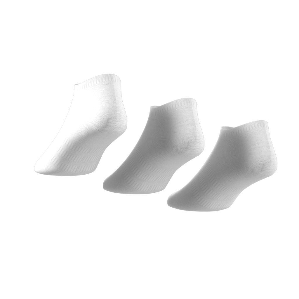 Unisex Thin and Light No-Show Socks 3 Pairs, White, , large image number 2