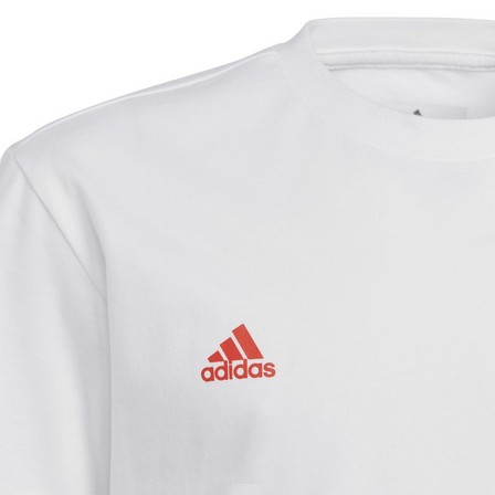 Unisex Kids Adidas X Lego Football Graphic T-Shirt, White, A701_ONE, large image number 5