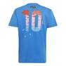 Unisex Kids Adidas X Lego Football Graphic T-Shirt , Blue, A701_ONE, thumbnail image number 1