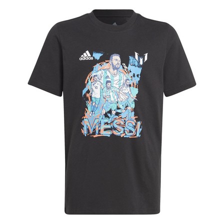 Kids Boys Messi Football Graphic T-Shirt, Black, A701_ONE, large image number 0