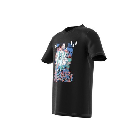 Kids Boys Messi Football Graphic T-Shirt, Black, A701_ONE, large image number 7