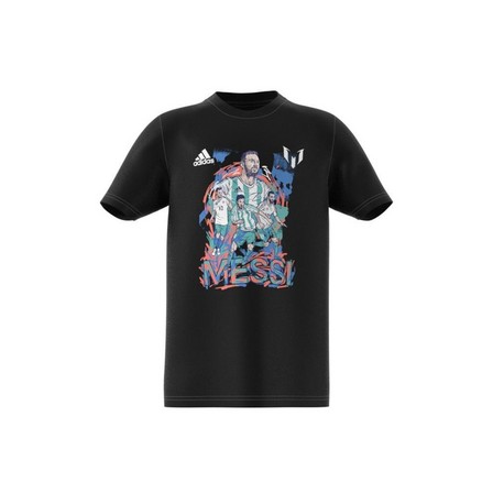 Kids Boys Messi Football Graphic T-Shirt, Black, A701_ONE, large image number 12