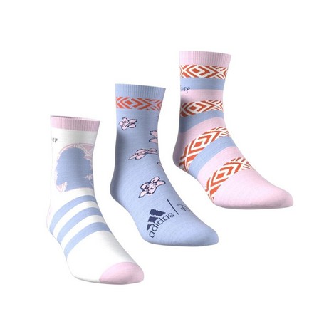 Kids Girls Disney Moana Socks 3 Pairs, White, A701_ONE, large image number 4