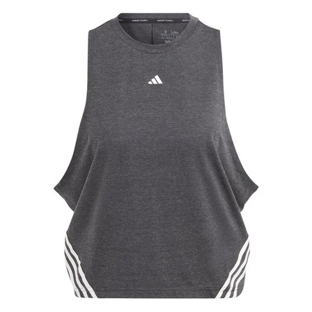 Women Train Icons 3-Stripes Crop Tank Top, Black, A701_ONE, large image number 2