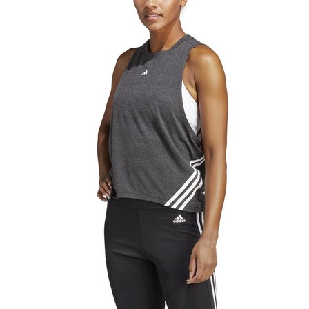 Women Train Icons 3-Stripes Crop Tank Top, Black, A701_ONE, large image number 4