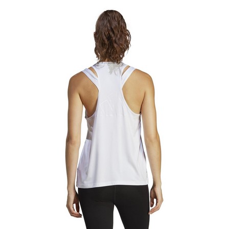 Women Aeroready Train Essentials 3 Bar Logo Tank Top, White, A701_ONE, large image number 5