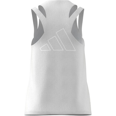 Women Aeroready Train Essentials 3 Bar Logo Tank Top, White, A701_ONE, large image number 9