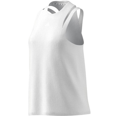Women Aeroready Train Essentials 3 Bar Logo Tank Top, White, A701_ONE, large image number 10