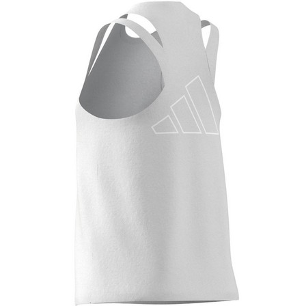 Women Aeroready Train Essentials 3 Bar Logo Tank Top, White, A701_ONE, large image number 12
