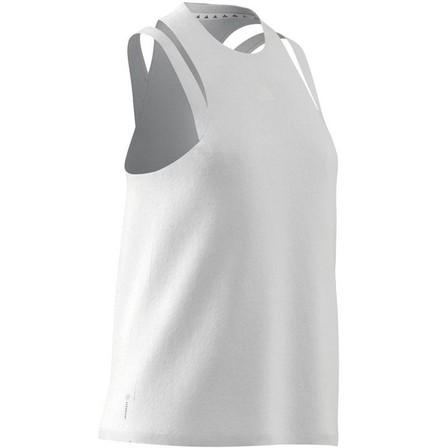 Women Aeroready Train Essentials 3 Bar Logo Tank Top, White, A701_ONE, large image number 13