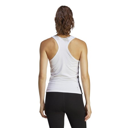 Women Aeroready Train Essentials Regular 3-Stripes Tank Top, White, A701_ONE, large image number 5