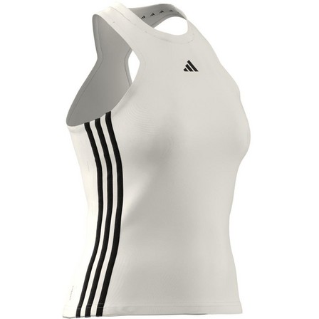 Women Aeroready Train Essentials Regular 3-Stripes Tank Top, White, A701_ONE, large image number 12