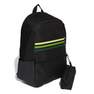 Unisex Classic Horizontal 3-Stripes Backpack, Black, A701_ONE, thumbnail image number 1