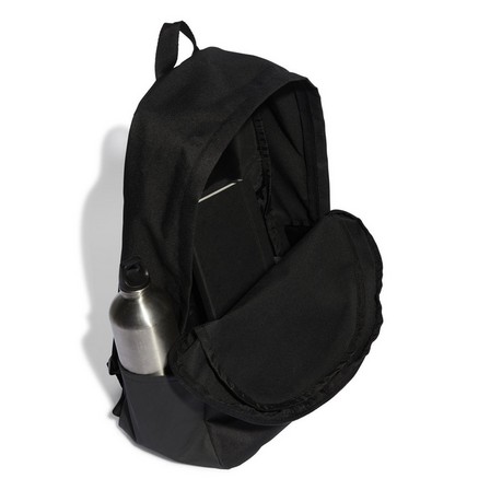 Unisex Classic Horizontal 3-Stripes Backpack, Black, A701_ONE, large image number 2