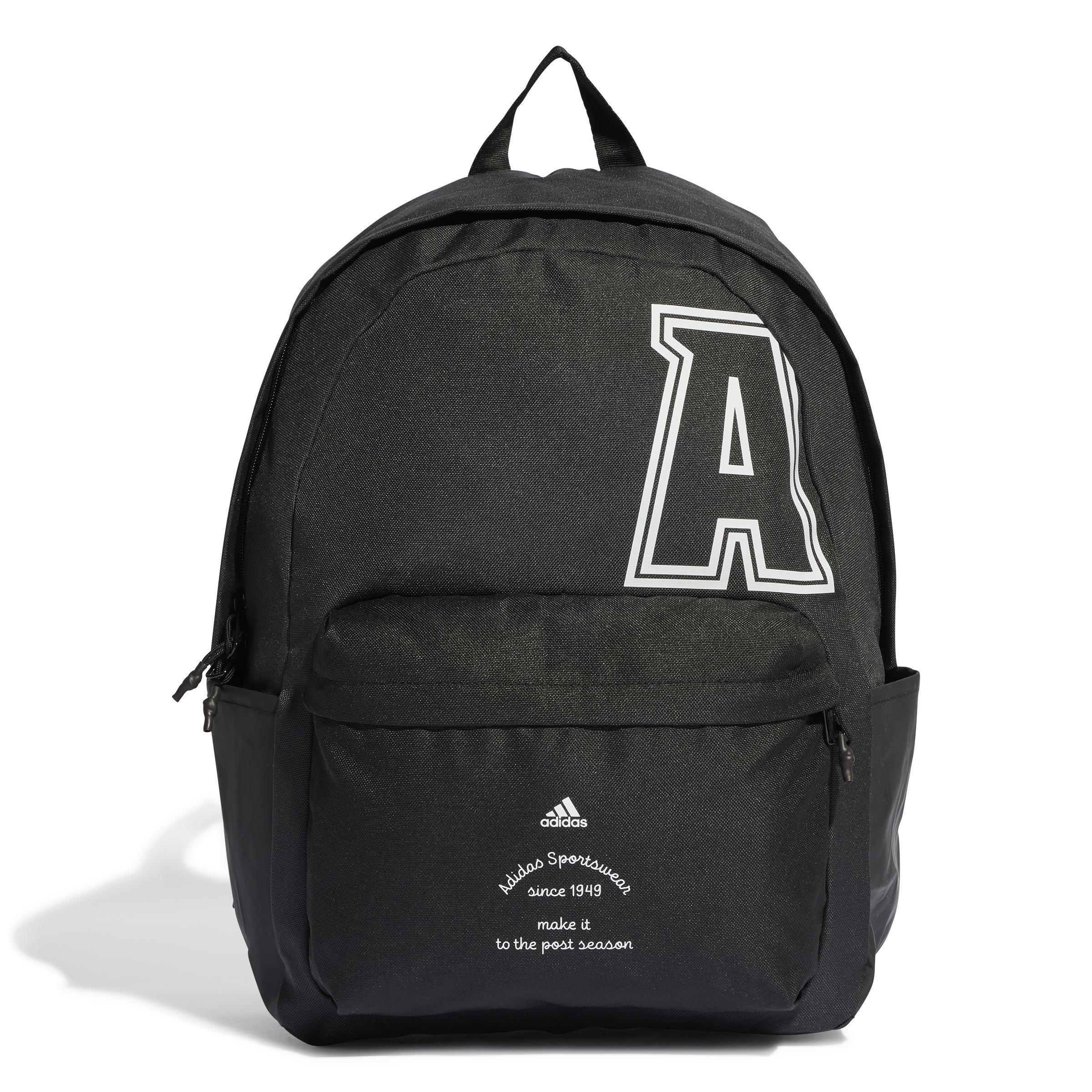 Unisex Classic Brand Love Initial Print Backpack, Grey, , large image number 0