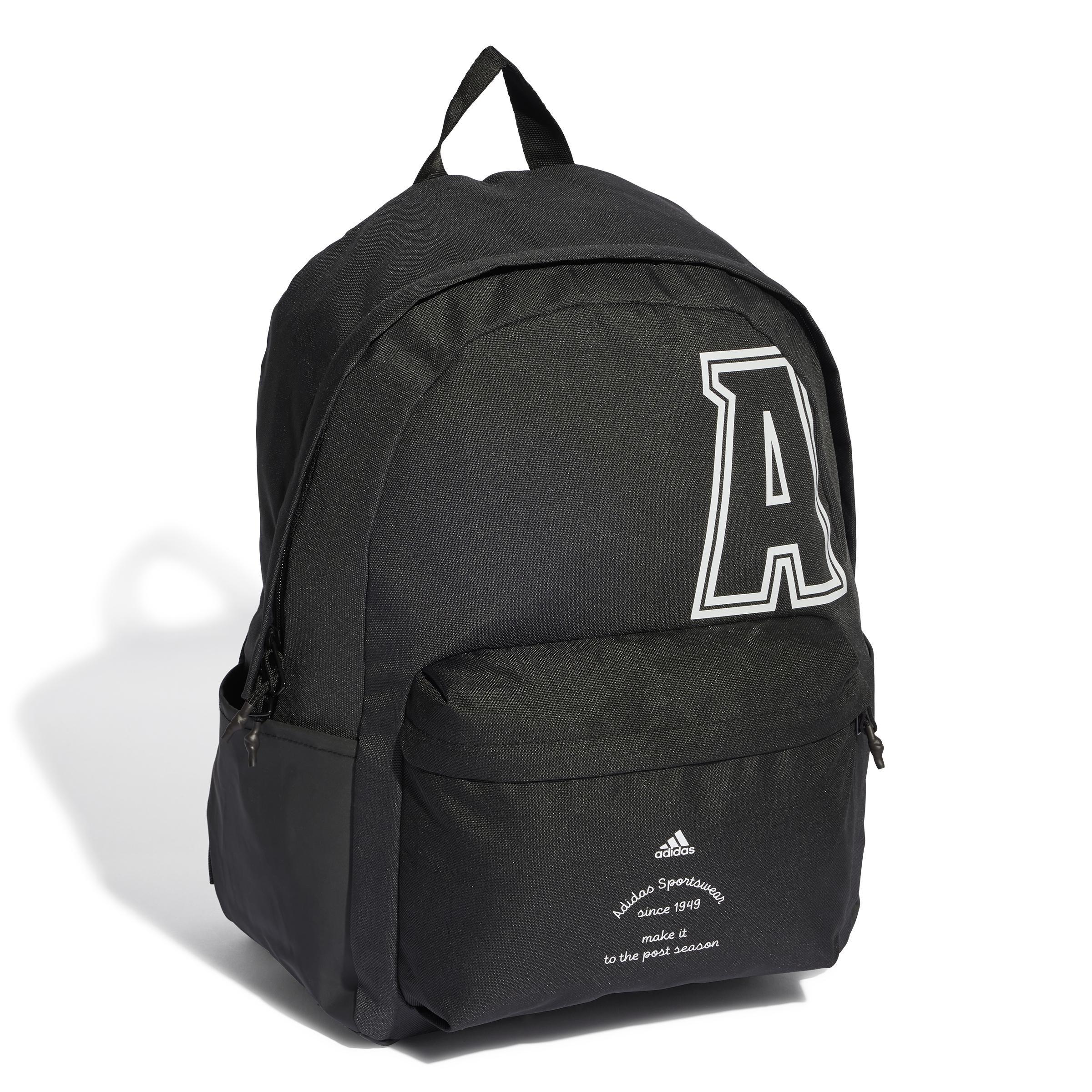 Unisex Classic Brand Love Initial Print Backpack, Grey, , large image number 1