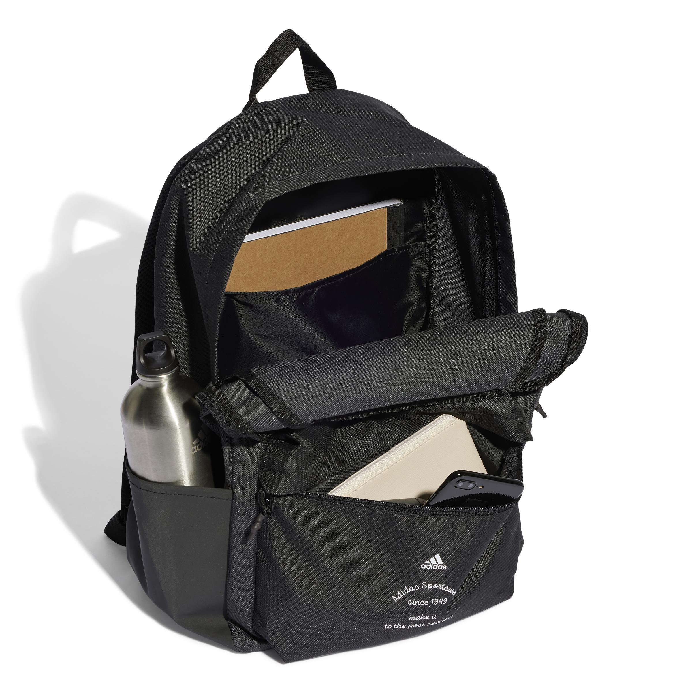 Unisex Classic Brand Love Initial Print Backpack, Grey, , large image number 2