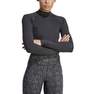 Women Long-Sleeve Top Crop Top, Black, A701_ONE, thumbnail image number 1