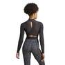 Women Long-Sleeve Top Crop Top, Black, A701_ONE, thumbnail image number 4
