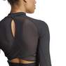 Women Long-Sleeve Top Crop Top, Black, A701_ONE, thumbnail image number 5