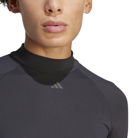 Women Long-Sleeve Top Crop Top, Black, A701_ONE, large image number 7