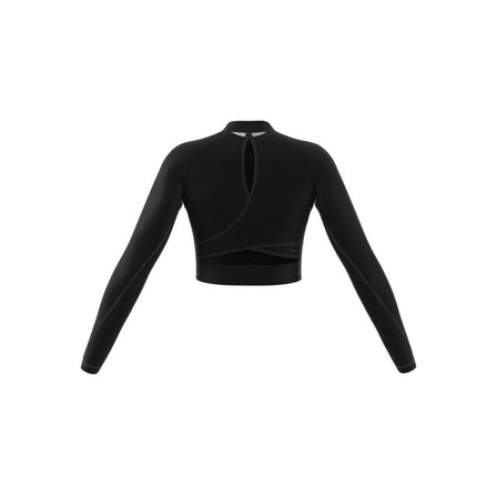 Women Long-Sleeve Top Crop Top, Black, A701_ONE, large image number 15