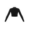 Women Long-Sleeve Top Crop Top, Black, A701_ONE, thumbnail image number 15