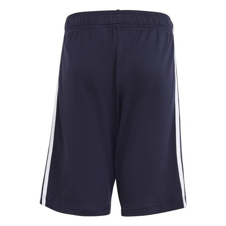 Kids Unisex Essentials 3-Stripes Knit Shorts, Blue, A701_ONE, large image number 4