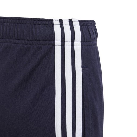 Kids Unisex Essentials 3-Stripes Knit Shorts, Blue, A701_ONE, large image number 6
