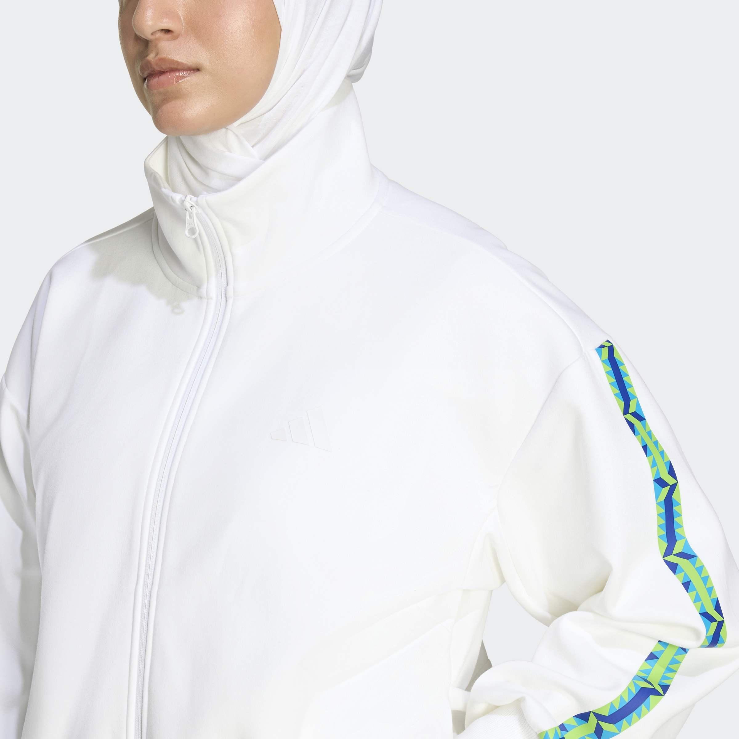 Soft Lux Loose Full-Zip Track Top, White, A701_ONE, large image number 2