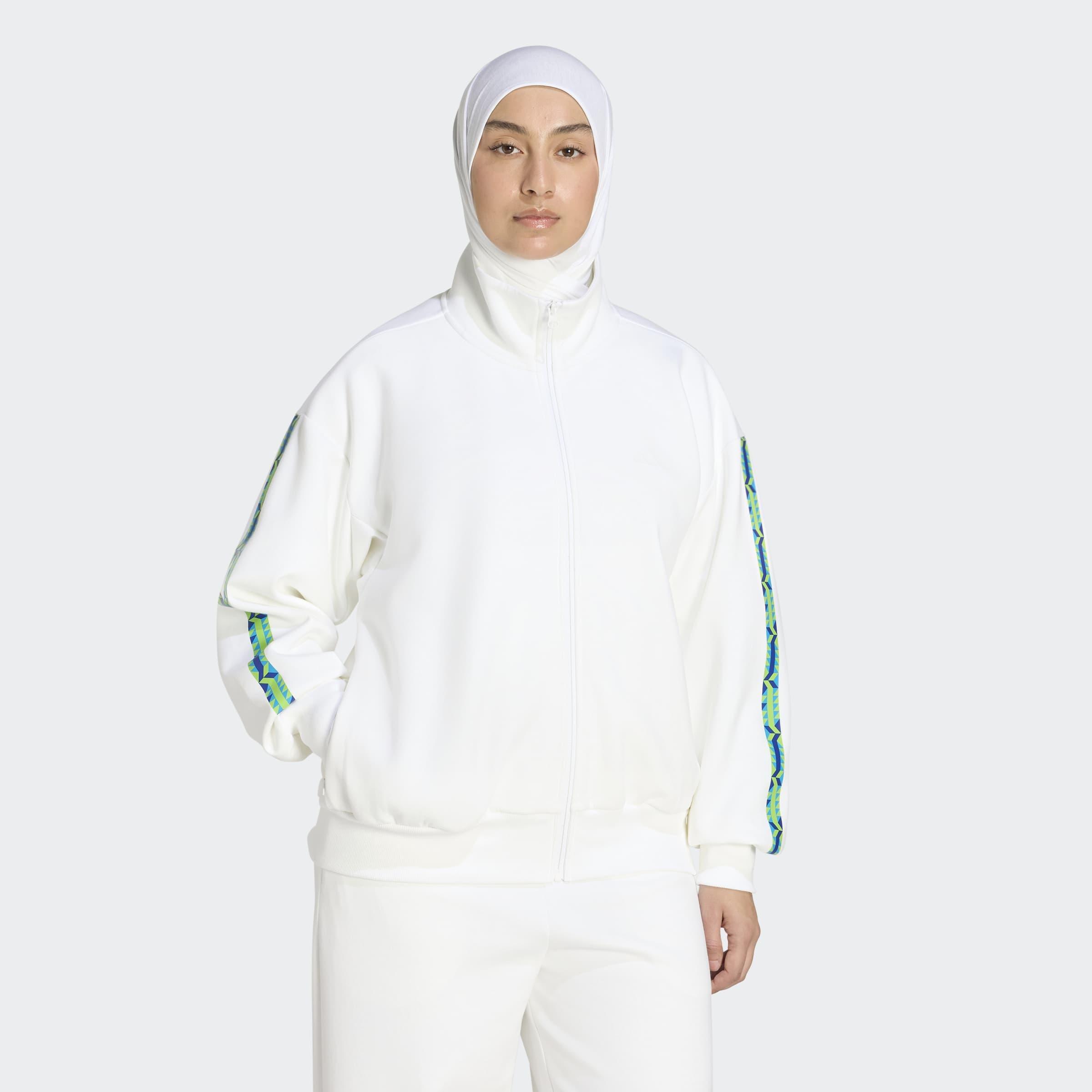 Soft Lux Loose Full-Zip Track Top, White, A701_ONE, large image number 5