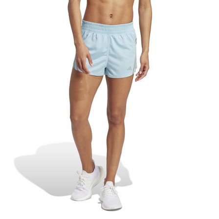 Women Run Icons 3-Stripes Low Carbon Running Shorts, Blue, A701_ONE, large image number 1
