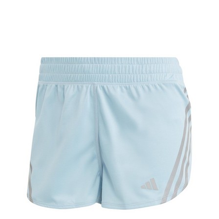 Women Run Icons 3-Stripes Low Carbon Running Shorts, Blue, A701_ONE, large image number 2