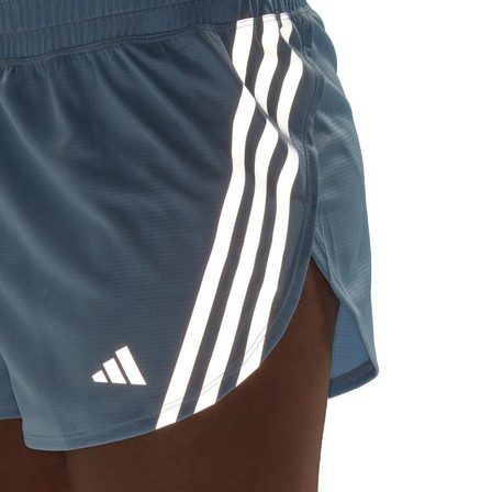 Women Run Icons 3-Stripes Low Carbon Running Shorts, Blue, A701_ONE, large image number 5
