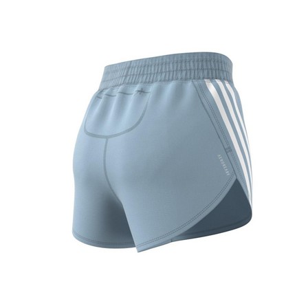 Women Run Icons 3-Stripes Low Carbon Running Shorts, Blue, A701_ONE, large image number 8